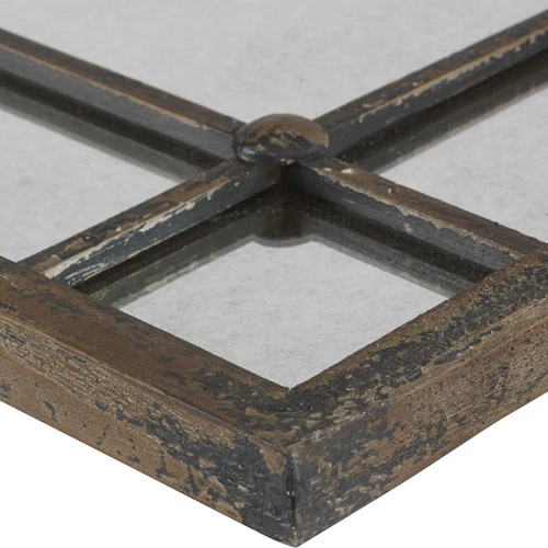 UTTERMOST 13845 SARAGANO SET OF 2 SQUARE DISTRESSED SLATE BLUE ANTIQUED MIRRORS - Picture 2 of 4