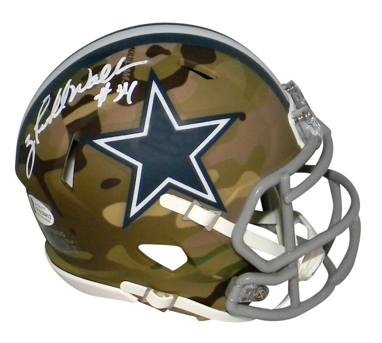 Herschel Walker Autographed Signed Dallas Cowboys CAMO SPEED MINI HELMET BECKETT 