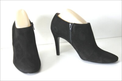 Bottes Vintage PETER NANG Cuir Noir Brodé - Pointure 39, Talon Cubain 4 Cm