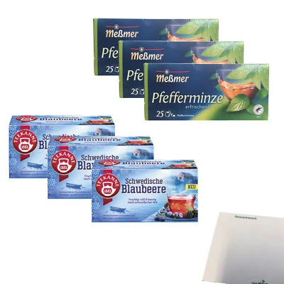 Meßmer Pfefferminztee 3x25 TeebeutelTeekanne Blaubeere 3x20 Teebeutel usy Block - Bild 1 von 4