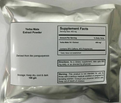 Yerba Mate 10:1 Extract Powder Stimulant Energy Booster Fat burner - Bild 1 von 2