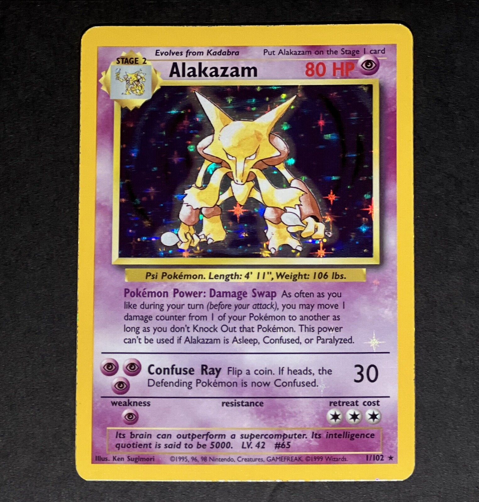 Alakazam Base Set Custom Metal Pokemon Card – AcademGames