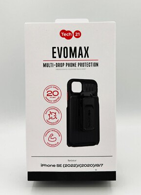 Tech21 iPhone SE 2022/2020/8/7 Evo Max robuste Handyhülle mit Holster schwarz