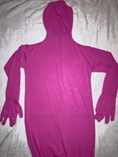 Pink Full Body Unisex Spandex Stretch Footed Hooded Bodysuit Costume Medium