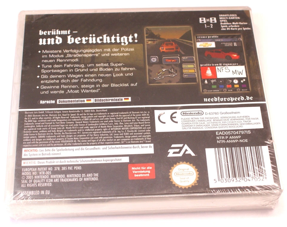 Nintendo DS Game - Need for Speed: Most Wanted - 2005, GERMAN VERSION, NEW - Image 2 of 2