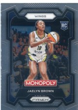 2024 Panini Monopoly Prizm WNBA JAELYN BROWN RC ROOKIE #15 BASE CARD WINGS