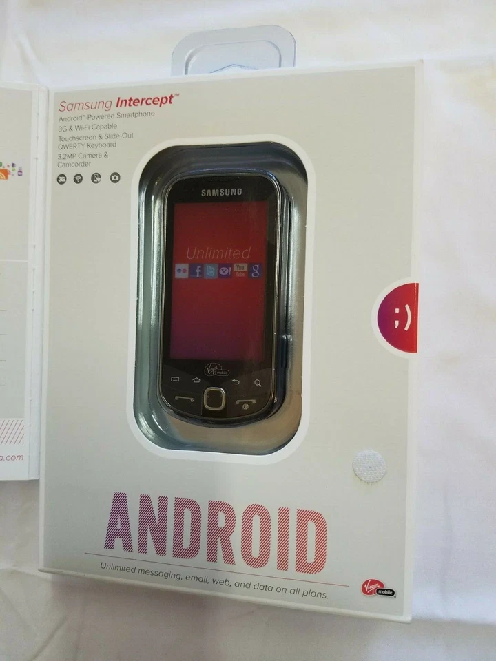 Samsung Intercept SPH-M910 Gray Virgin Mobile Prepaid Smartphone Cell Phone - Image 2 of 4