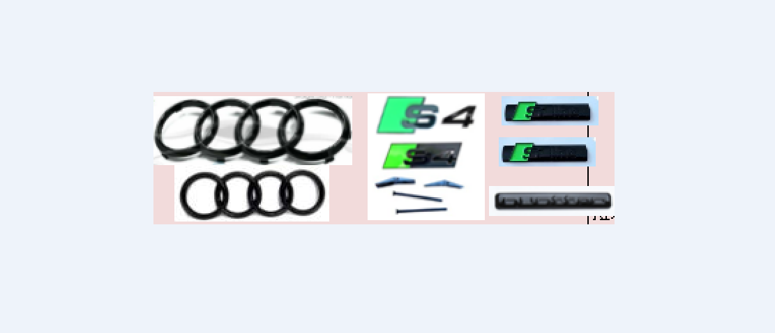 For S4 7Pcs Green Black for Audi 273mm Front & 192 Rear Rings &S line & Quattro