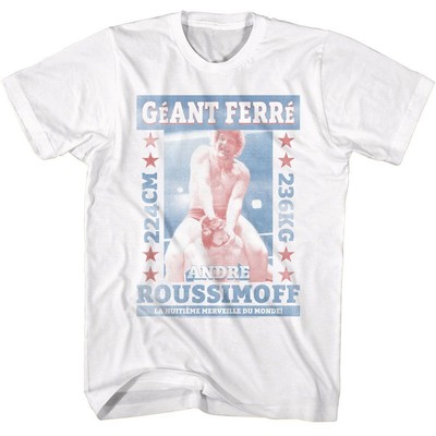 Andre The Giant - Andre Geant Ferre - Solid White Adult Short Sleeve T-Shirt