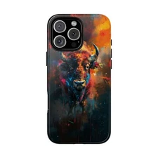 For iPhone, Samsung, Pixel | Phone Ink Case - Buffalo Abstract Oil Paint