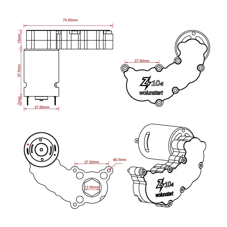 Wolunstart Nitro 1/10 HSP RC auto E-Starter 94188 94122 94155 94166 94177 - Image 4 of 4