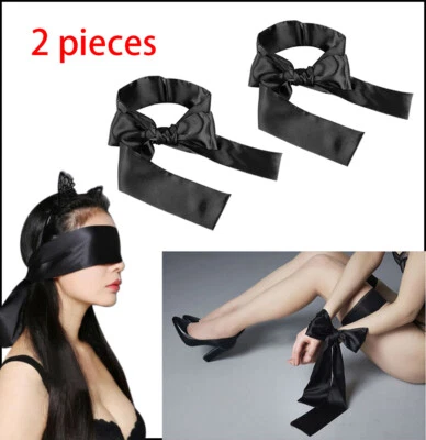 YKLM 2 Piece Satin Blindfold Eye Mask Couple Adult Sex Games Cosplay BDSM Bondage