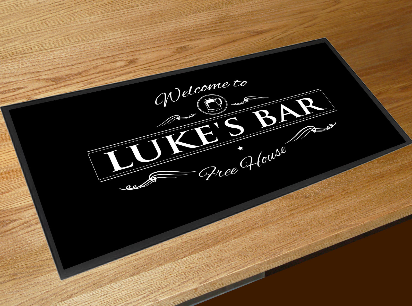 Personalised Bar runner mat with your name Pubs & Clubs Cocktail Home