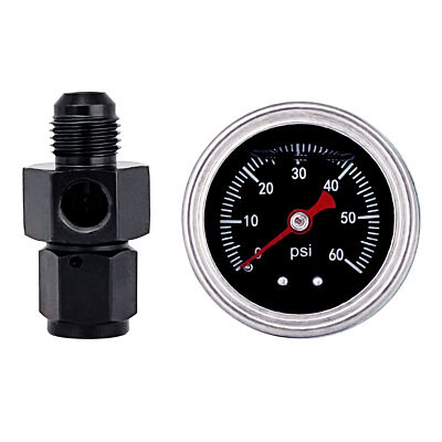 #ad #ad Liquid 0 60psi Fuel Pressure Gauge Regulator Gauge 1 8quot; NPT W 6AN Adapter $13.50