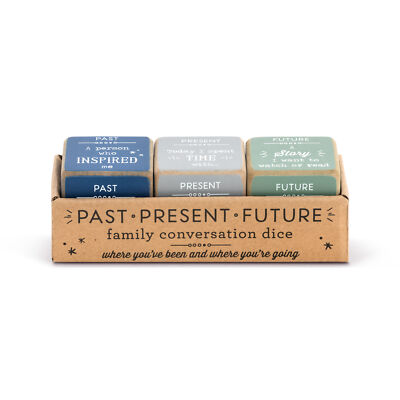 Set Dadi Ispiratori Demdaco Past Present Future Verde In Cassa Di Legno MDF