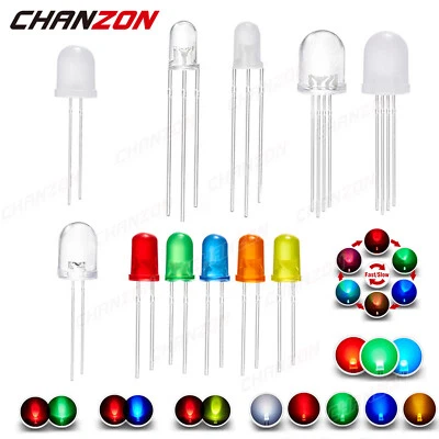 3mm 5mm 8mm 10mm Led Diode Piranha Bicolor Tricolor Clear Diffused Kit Flash DIY