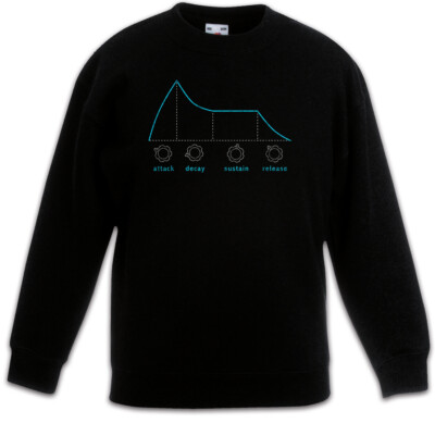 Synthesizer ADSR I Kinder Pullover Audio Wave Sound Music DJ MC Electro 80s 90s
