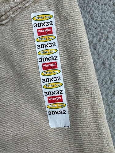 Vintage Wrangler Jeans Mens 30x32 Beige Denim Wide Leg Y2K 90s Made in USA - Picture 11 of 18