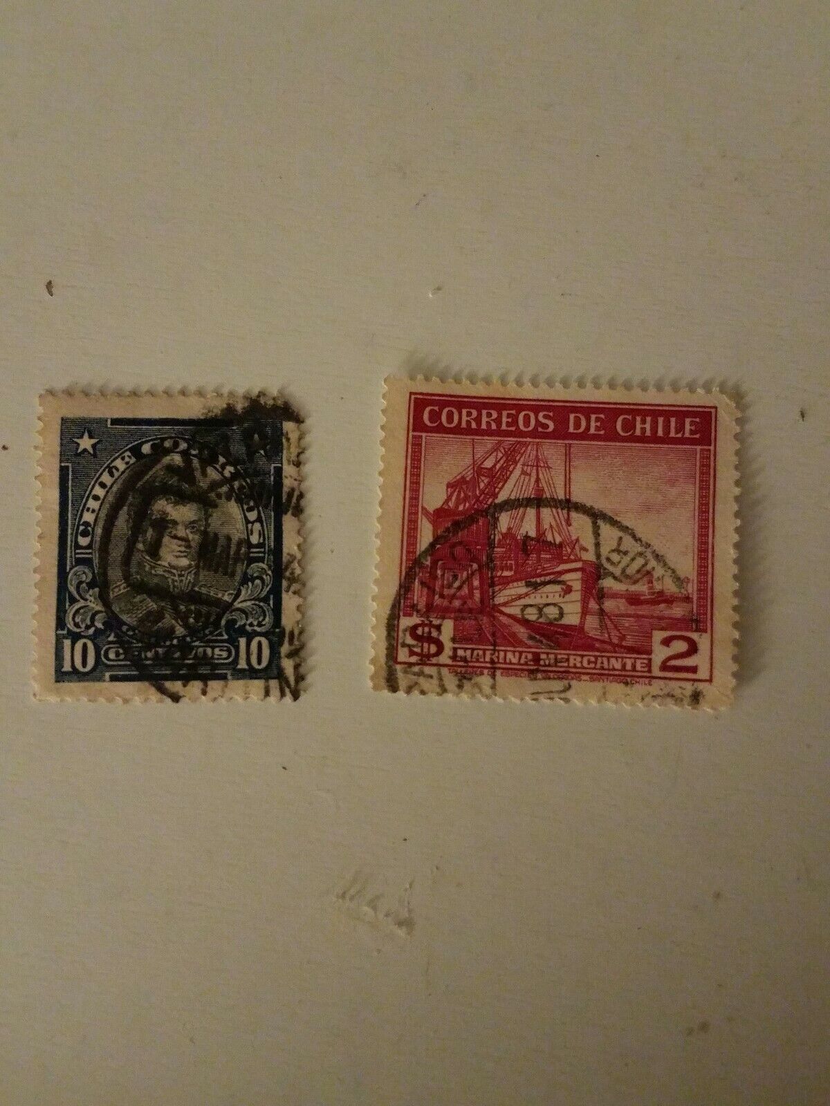 Chile 1943 Red Ship Marina Mercante And Ranking TOP7 Blue 10c Luxury Stamp Stam 1911