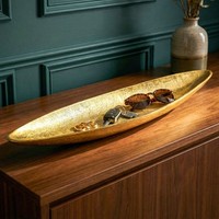 Dekoschale Gold Aluminium Schale 60Cm Tischdeko Alu Metall Wohnaccessoire Modern