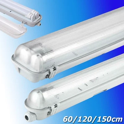 LED Röhren Feuchtraumleuchte Werkstatt Garage Lampe Deckenleuchte Neonlampe Büro - Bild 1 von 4