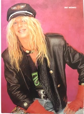 POISON BRET MICHAELS VINTAGE 1980'S FULL PAGE MAGAZINE PINUP POSTER CLIPPING (A)