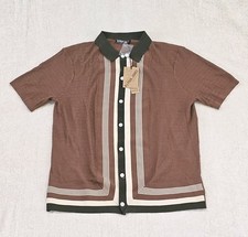 NWT PJ Paul Jones Retro Style Button Knit Shirt Men Large Preppy Rockabilly