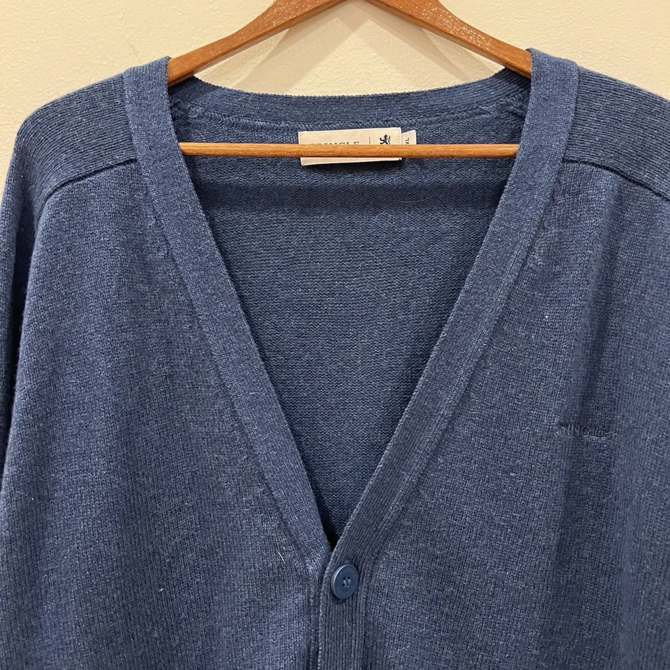 Pringle Of Scotland Cardigan Mens Extra Large Blue Wool Buttons Pockets Heritage - Image 3 of 4