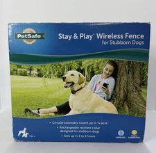 PET SAFE STAY & PLAY WIRELESS FENCE FOR DOGS 5LB+ 3/4 ACRE PIF00-13663 NEW Open