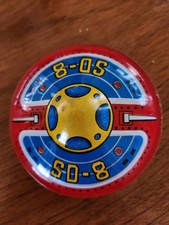 TIN TOY FLYING SAUCER 2 3/4" FRICTION DRIVEN