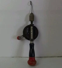 Vintage Stanley Woodworking Eggbeater Hand Crank Drill Auger Chuck 
