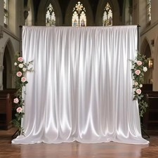 Satin Backdrop Curtain Panel Wedding Party Photo Backdrop Drape 140cm