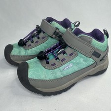 KEEN Targhee Kids Toddler US 9 Aqua Purple Gray Hiking Boots Shoes