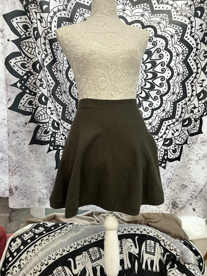 Khaki Green Knit Skirt Primark Size M High Waist A-Line Mini Great  Condition UK