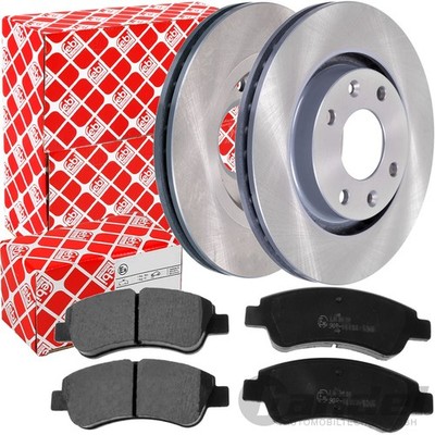 FEBI BREMSSCHEIBEN Ø266mm + BELÄGE VORNE für PEUGEOT 206 207 208 2008 307 1007