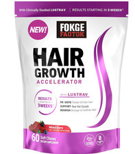 Force Factor Hair Growth Accelerator 60 Soft Chews, Hair Growth Vitamins Women