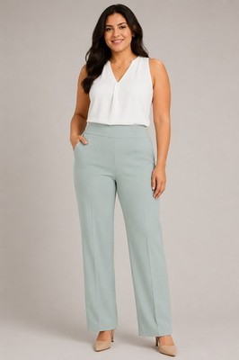 NWT $119 Athleta Size 20 Plus Coast Grey Eastbound Wide Pant Work Travel #988040