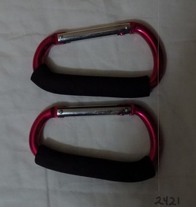 Stroller Hooks Jumbo Aluminum Non-Locking Carabiner Not for Climbing Bright Pink