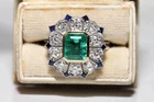 3Ct Art Deco Vintage Style Lab Created Diamond Engagement 14K White Gold FN Ring