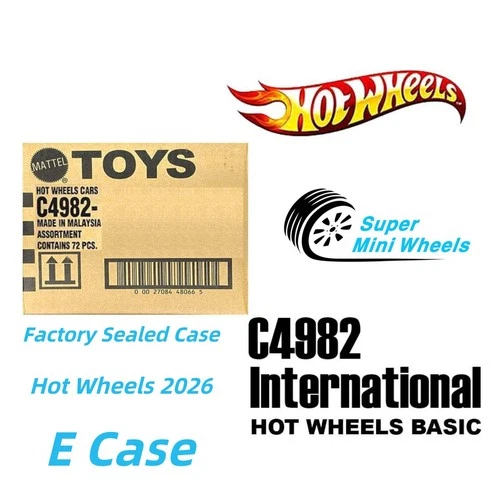 Hot Wheels Basic 2026 E Case 72 Pcs Factory Sealed Case (International Version)