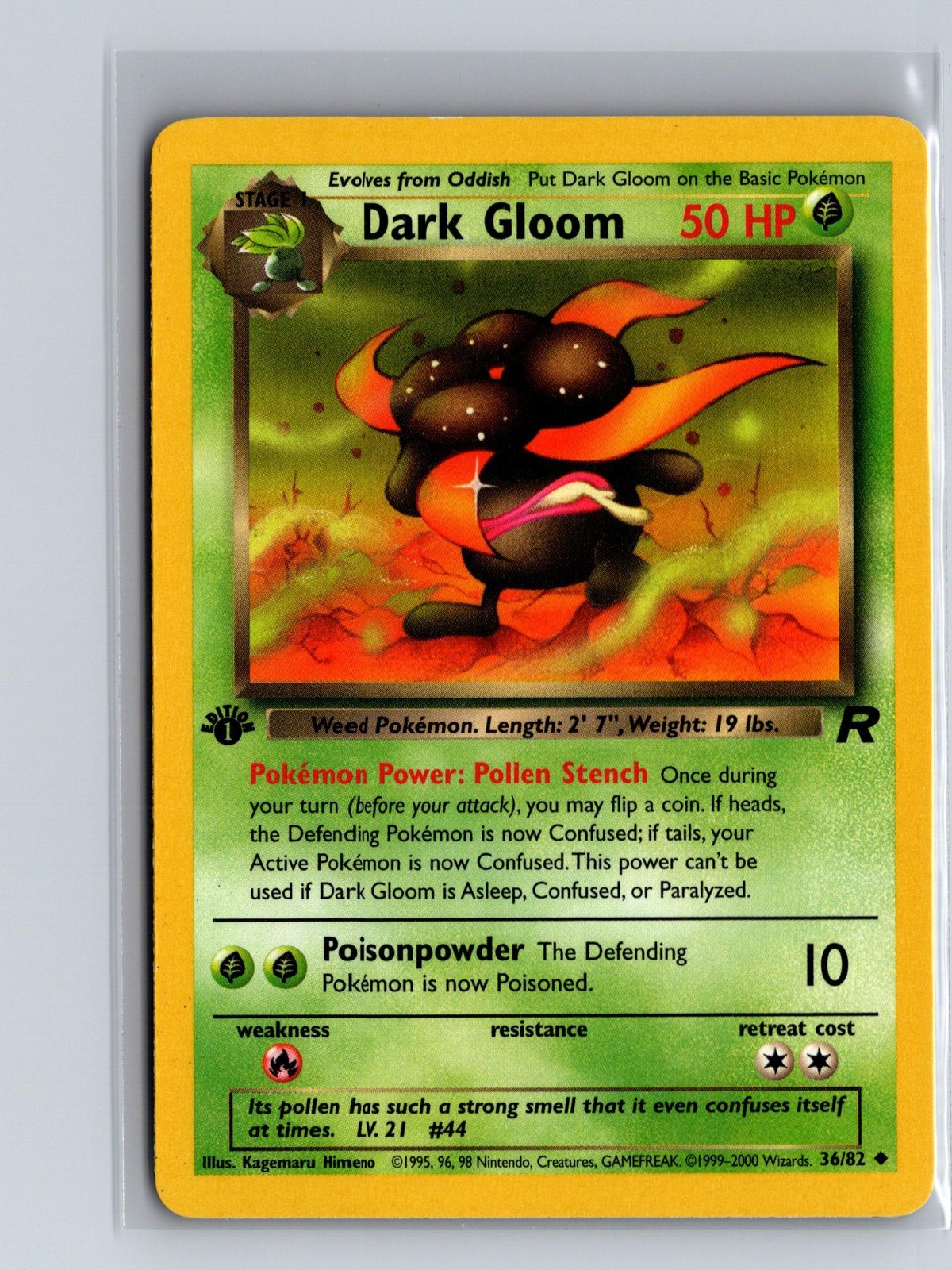 Dark Gloom 36/82 Uncommon Team Rocket Pokemon 1st Edition Near Mint