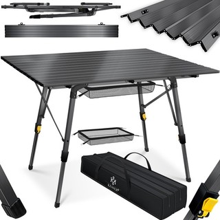 RETOURE Campingtisch faltbar Klapptisch Alu Aufrollbare Gartentisch 120 x 70cm