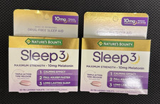 NEW Lot of 2 Nature  s Bounty Sleep3 Max Strength 10mg Melatonin Exp 01/2027