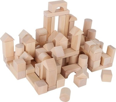 100 Stück Massivholz Bausteine Bauklötze Motorik Spielzeug Kinder Pädagogik NEU