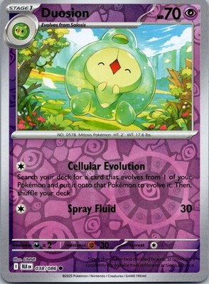 Duosion 038/086 C Black Bolt Pokemon Reverse Holo Near Mint