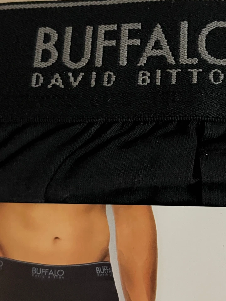 Paquete de 3 boxers de punto Buffalo David Bitton para hombre (negro) grandes algodón modal elástico Foto 3 de 4