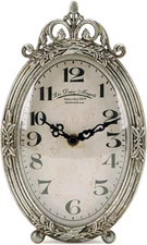 NIKKY HOME Vintage Table Clock, Silent Non-Ticking Battery Operated Desk Shelf M