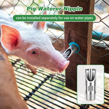4 Pcs Pig Waterer Nipples for Barrel Kit, Stainless Steel Hog Waterer Nipples...