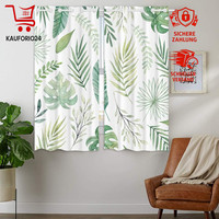 Gardinen Blickdicht 180X140 Cm 2Er Set GrüNe PalmbläTter Vorhang FüR Wohnzimmer