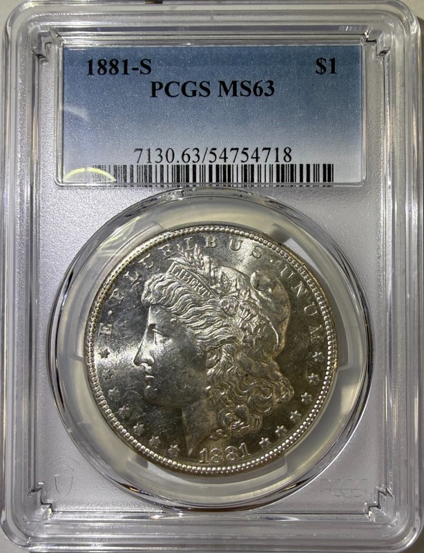 1881-S $1 Morgan Silver Dollar PCGS MS63 (718)